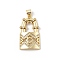 Brass Micro Pave Cubic Zirconia Pendants, Cadmium Free & Lead Free, Lock Charms, Real 18K Gold Plated, 28x16x4mm, Hole: 5x3.5mm