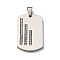 304 Stainless Steel Pendants, Rectangle Charm, with Rhinestone, Stainless Steel Color, 38.5x23.5x3mm, Hole: 7.5x5mm