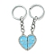 Alloy Enamel Keychain, with Alloy Rings, Deep Sky Blue, 8.5cm