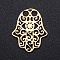 201 Stainless Steel Filigree Joiners Links, Laser Cut, Hamsa Hamsa Hand/Hand of Fatima/Hand of Miriam, Golden, 18.6x15x1mm