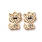 Brass Micro Pave Cubic Zirconia Pendants, Cadmium Free & Nickel Free & Lead Free, Cat Shape Charms, Real 18K Gold Plated, 12.5x9x1.5mm, Hole: 1.2mm