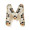 Brass Micro Pave Cubic Zirconia Pendants, Long-Lasting Plated, Rack Plating, Letter Charms, Real 18K Gold Plated, Letter M, 21x17.5x6.5mm, Hole: 5.2x3mm