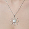 Non-Tarnish 201 Stainless Steel Hollow Sun Pendant Necklace, Stainless Steel Color, 17.72 inch(45cm)