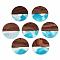 Transparent Resin & Walnut Wood Pendants, Two Tone, Flat Round, Dark Turquoise, 38.5x3mm, Hole: 2mm