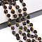 Natural Ice Obsidian Beads Strands, with Seed Beads, Faceted, Teardrop, 6~7x5~6.5mm, Hole: 0.9mm, about 49~57pcs/strand, 13.58~14.96''(34.5~38cm), Seed Beads: 3x2mm