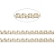 Flat Brass Textured Cable Chains, with Spool, Soldered, Long-Lasting Plated, Real 18K Gold Plated, 3.5x3x0.6mm, about 32.8 Feet(10m)/roll