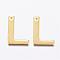 304 Stainless Steel Charms, Letter, Initial Charms, Real 18k Gold Plated, Letter.L, 11x6~12x0.8mm, Hole: 1mm