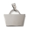 Non-Tarnish 304 Stainless Steel Pendants, Stamping Blank Tag, Bag Charm, Stainless Steel Color, 19x23.5x1mm, Hole: 6.5x4mm