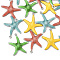 304 Stainless Steel Pendants, with Enamel, Starfish/Sea Stars, Mixed Color, Stainless Steel Color, 22x20.5x2.5mm, Hole: 1mm