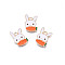 Alloy Enamel Charms, Cadmium Free & Lead Free, Rabbit with Radish, Coral, 15x11x1.5mm, Hole: 1.5mm