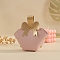 Imitation Leather Bowknot Pouches, Candy Gift Bags Christmas Party Wedding Favors Bags, 5Pcs Nails, Pink, 13.5x14x8cm