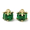 Brass and Clear Cubic Zirconia Pendants, Cadmium Free & Nickel Free & Lead Free, Present Box, Real 18K Gold Plated, 7x7.5x7.5mm, Hole: 1.2mm