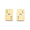 Ion Plating(IP) 201 Stainless Steel Pendant,  Playing Cards Charms, Ace of Spades, Real 18K Gold Plated, 28x18x1.5mm, Hole: 1.5mm