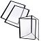 PVC Menu Cover Holders, Triple Fold 6 View Menu Sleeve, Fits A4 Size Paper, with Imitation Leather Edge, for Bar Cafe Restaurant, Clear & Black, 315x240x7mm