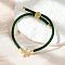 Adjustable Nylon Cord Bracelets, Brass Micro Pave Cubic Zirconia Letter Charms Jewelry for Women Men, Rack Plating, Long-Lasting Plated, Letter X, 1/8 inch(0.3cm), Inner Diameter: 2-5/8 inch(6.6cm)