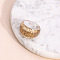 Acrylic Finger Rings, Leopard Print, Camel, Inner Diameter: 18mm