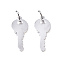 Non-Tarnish 304 Stainless Steel Charms, Laser Cut, with Jump Rings, Key, Stainless Steel Color, 14.5x6x0.7mm, Jump Ring: 3x0.4mm, 2.2mm inner diameter