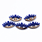 Resin & Walnut Wood Pendants, Eyes, Medium Blue, 14x27x4mm, Hole: 2mm