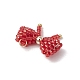 Подвески-бантики из стеклянных бус PALLOY-MZ00564-03-4