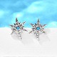 Серьги-гвоздики из латуни с микропаве из кубического циркония EJEW-D304-36P-4