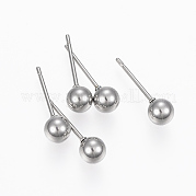 Серьги-гвоздики с шариками из нержавеющей стали 201 STAS-H413-02P-B