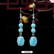 Серьги-капли из синтетической бирюзы и сплава WG2299-10