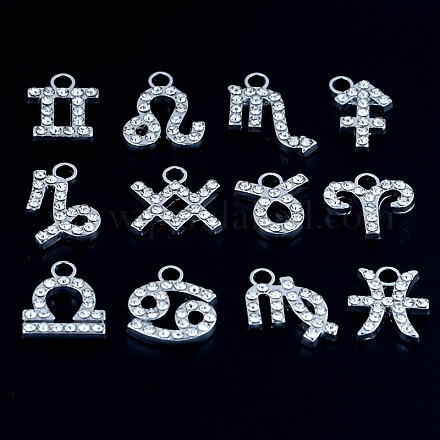 12шт 12 стильные подвески из сплава со стразами FIND-SZC0010-502-1