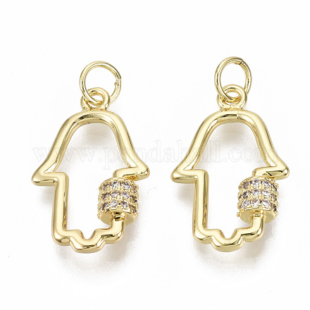 Латунные микропаве прозрачные подвески с фианитом KK-N227-24G-NF-1