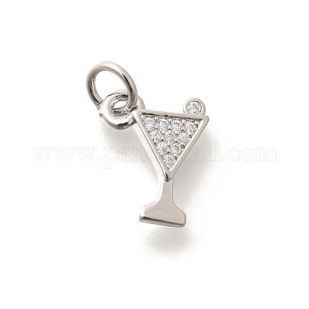 Латунные микропаве прозрачные подвески с фианитом KK-L225-009P-01-1