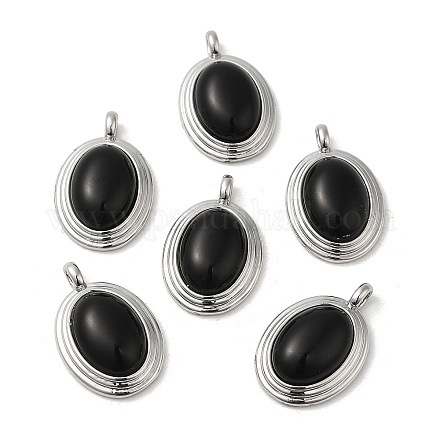 Подвески из натурального черного оникса (окрашенные и нагретые) KK-M270-41P-02-1