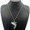 Fashionable Alloy Pave Natural Mixed Shell Pendant Necklaces, Platinum, Shark