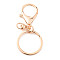 Alloy Keychain Clasp Findings, with Iron Rings, Light Gold, 68mm