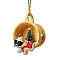 Acrylic Dog Pendant Decorations, for Christmas Tree Home Hanging Ornament, Gold, 80mm