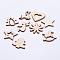 Wood Cabochons, Laser Cut Wood Shapes, Mixed Shapes, Antique White, 23~29x18.5~26x2~2.5mm