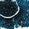 Transparent Colours Glass Seed Beads, Round, Prussian Blue, 8x7.5mm, Hole: 1.6mm, about 681pcs/pound
