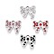 Alloy Rhinestone Pendants, Bowknot Charms, Platinum, Mixed Color, 13x15x2mm, Hole: 1.8mm