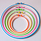 Plastic Cross Stitch Embroidery Hoops, Sewing Tools Accessory, Round, Mixed Color, 120~285mm, 5pcs/set
