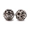 Brass Rhinestone Beads, Grade A, Gunmetal, Round, Crystal, 6mm, Hole: 1mm