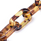 Handmade Acrylic Cable Chains, Oval, Leopard Print Design, for Jewelry Making, Goldenrod, Link: 20.5x11x3mm, 39.37 inch(1m)/strand