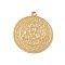 Ion Plating(IP) 304 Stainless Steel Pendants, Flat Round with Trinity Knot, Real 18K Gold Plated, 34x30x2mm, Hole: 3mm