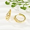 Snake Brass Micro Pave Cubic Zirconia Hoop Earrings, Cadmium Free & Lead Free, Real 18K Gold Plated, 17.5x19.5x6mm