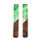Opaque Resin & Walnut Wood Big Pendants, Rectangle Charm, Green, 51.5x7.5x3mm, Hole: 1.8mm
