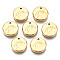 316 Surgical Stainless Steel Charms, Flat Round with Constellation, Real 14K Gold Plated, Aquarius, 10x2mm, Hole: 1mm