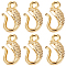 Beebeecraft 1 Box 30Pcs Fish S-Hook Clasps 18K Gold Plated Brass Pinch Clasp Bails with Hoop for DIY Bracelet Necklace Making