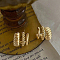 Alloy Two-layer C-Shaped Stud Earrings, Golden, 14x15mm