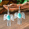 Bohemian Style Alloy Acrylic Dangle Earrings, Antique Silver, Bird, 60x29mm