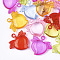 Transparent Acrylic Pendants, Peach, Mixed Color, 30x32x7.5mm, Hole: 3mm, about 175pcs/500g