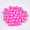 Opaque Plastic Beads, Round, Deep Pink, 6x5.5mm, Hole: 1.8mm, about 4790pcs/500g