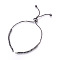 Brass Slider Bracelets Making, with Cubic Zirconia, Slider Bracelets Making, Lead Free & Cadmium Free, Black, Gunmetal, 8-5/8 inch(22cm), 1~2mm