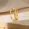 Alloy Adjustable Open Cuff Rings, Real 18K Gold Plated, Letter N, Inner Diameter: Adjustable